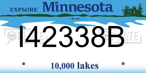 I42338B Minnesota License Plate