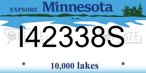 I42338S Minnesota License Plate