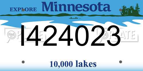 I424023 Minnesota License Plate