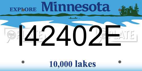 I42402E Minnesota License Plate