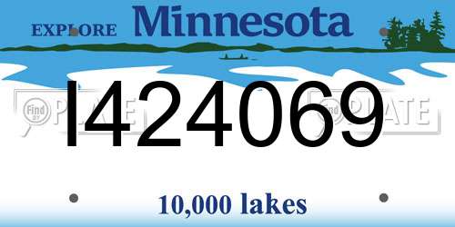 I424069 Minnesota License Plate