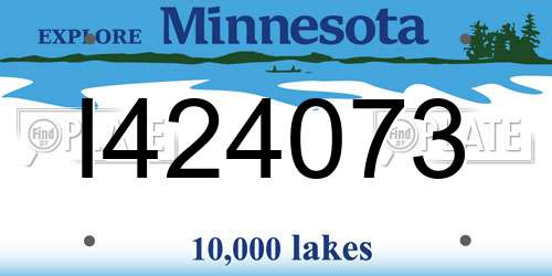 I424073 Minnesota License Plate