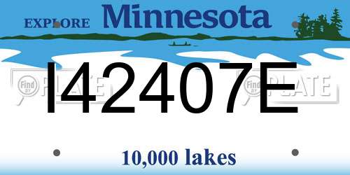 I42407E Minnesota License Plate