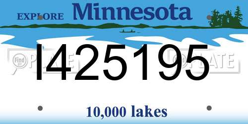 I425195 Minnesota License Plate