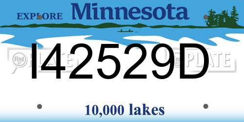 I42529D Minnesota License Plate