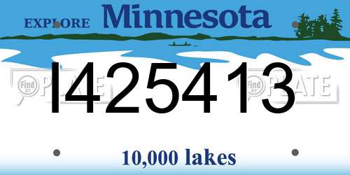 I425413 Minnesota License Plate