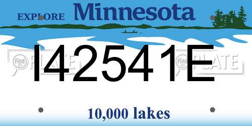I42541E Minnesota License Plate