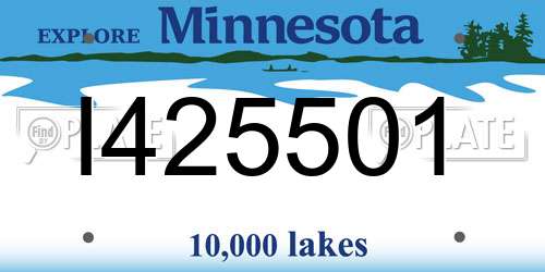 I425501 Minnesota License Plate
