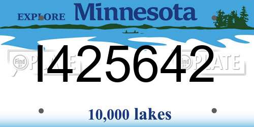 I425642 Minnesota License Plate