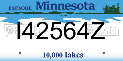 I42564Z Minnesota License Plate