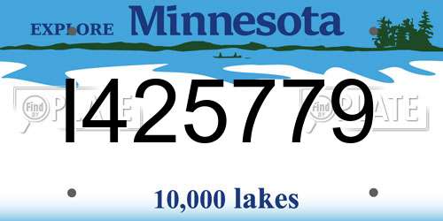 I425779 Minnesota License Plate