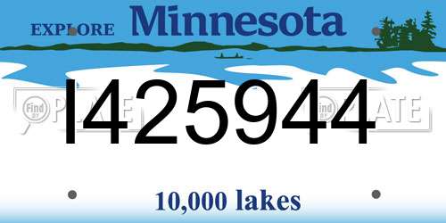 I425944 Minnesota License Plate