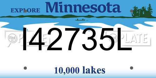 I42735L Minnesota License Plate