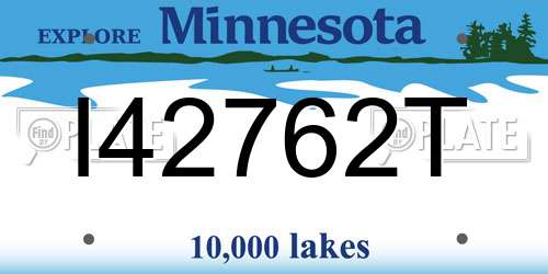 I42762T Minnesota License Plate