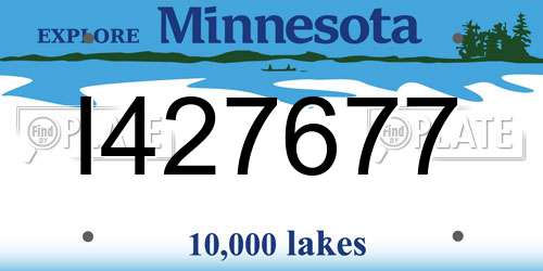 I427677 Minnesota License Plate