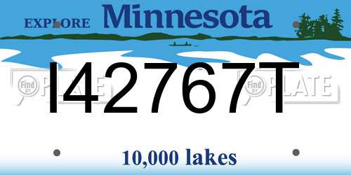 I42767T Minnesota License Plate