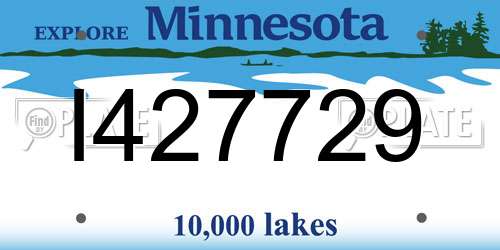 I427729 Minnesota License Plate