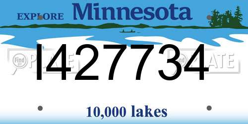 I427734 Minnesota License Plate
