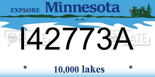 I42773A Minnesota License Plate