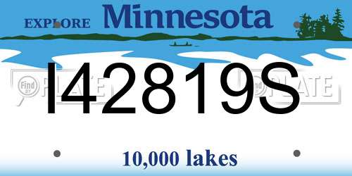 I42819S Minnesota License Plate