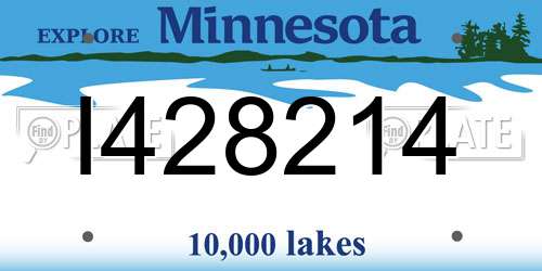 I428214 Minnesota License Plate