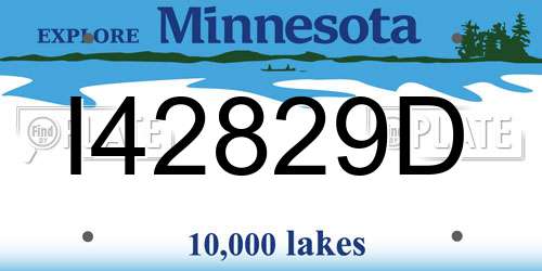 I42829D Minnesota License Plate
