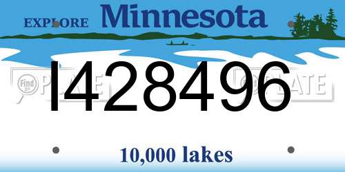 I428496 Minnesota License Plate
