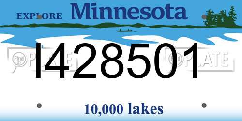I428501 Minnesota License Plate