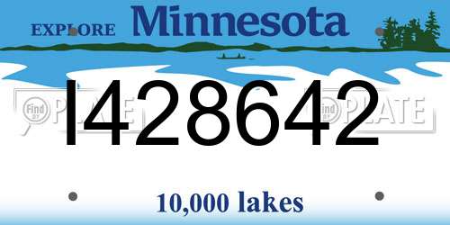 I428642 Minnesota License Plate