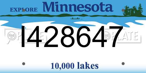 I428647 Minnesota License Plate