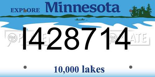I428714 Minnesota License Plate