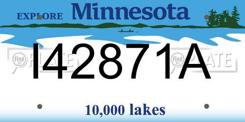 I42871A Minnesota License Plate