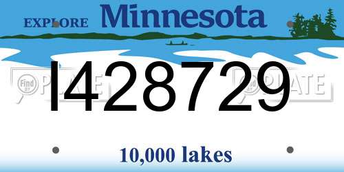 I428729 Minnesota License Plate