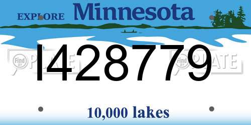 I428779 Minnesota License Plate
