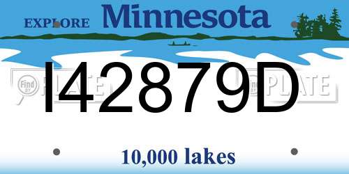 I42879D Minnesota License Plate