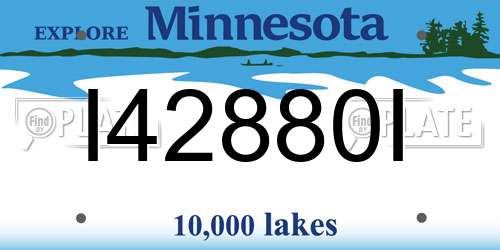 I42880I Minnesota License Plate