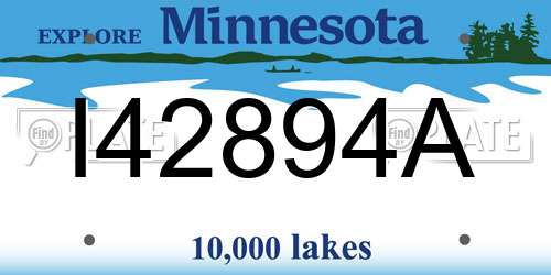 I42894A Minnesota License Plate