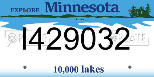 I429032 Minnesota License Plate