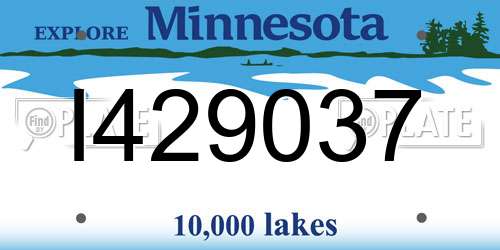 I429037 Minnesota License Plate