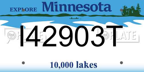 I42903T Minnesota License Plate