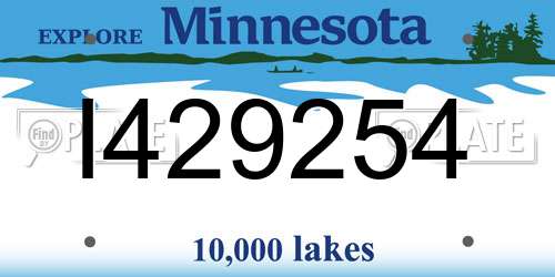 I429254 Minnesota License Plate
