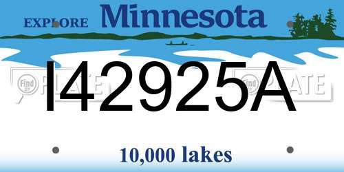 I42925A Minnesota License Plate