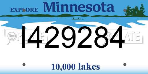 I429284 Minnesota License Plate