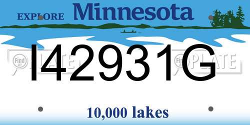 I42931G Minnesota License Plate