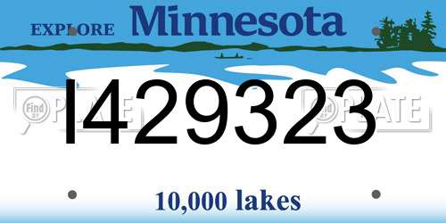 I429323 Minnesota License Plate