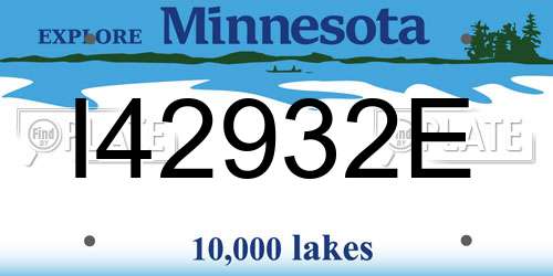 I42932E Minnesota License Plate