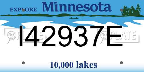 I42937E Minnesota License Plate