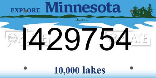 I429754 Minnesota License Plate