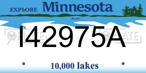 I42975A Minnesota License Plate