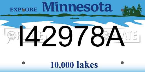 I42978A Minnesota License Plate